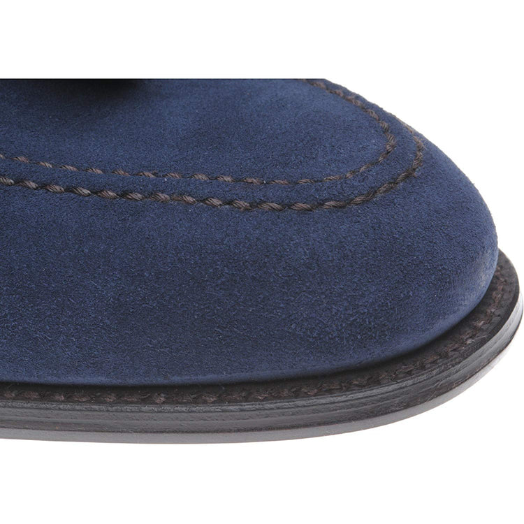Blue Suede Leather Purley Loafers