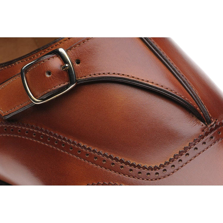 Tan Leather Sandbanks Brogue Monk Straps