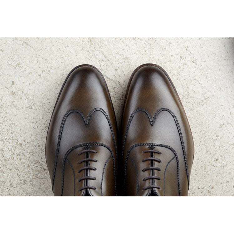 Olive Green Leather Gedling Brogue Oxfords