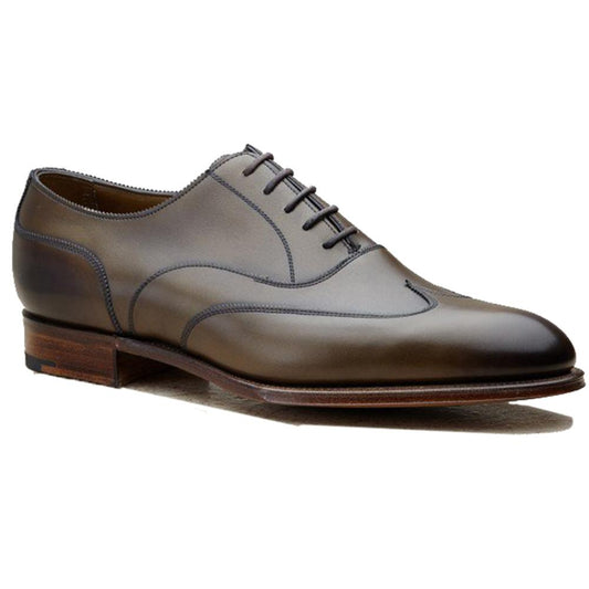 Flat Feet Shoes - Olive Green Leather Gedling Brogue Oxfords with Arch Support