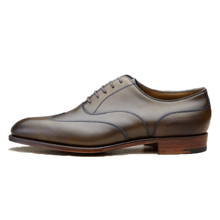Height Increasing Olive Green Leather Gedling Brogue Oxfords