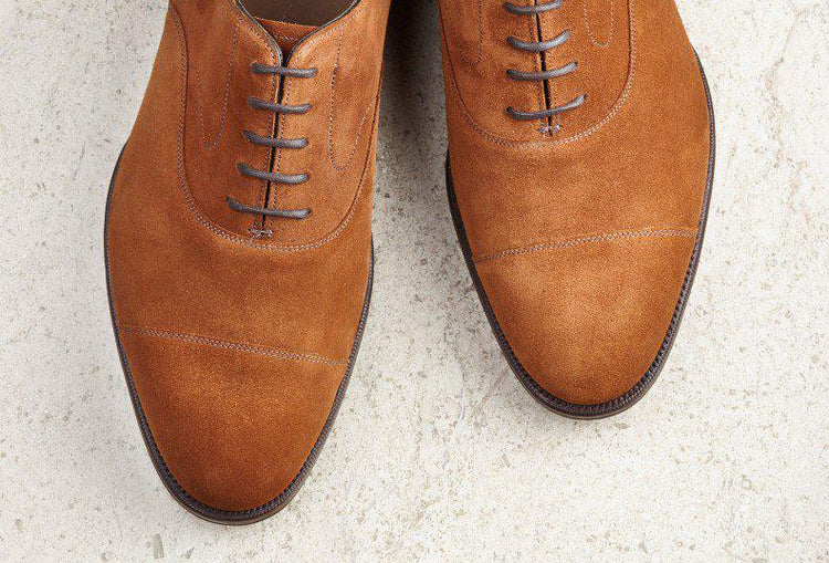 Flat Feet Shoes - Tan Suede Ruxley Oxfords with Arch Support