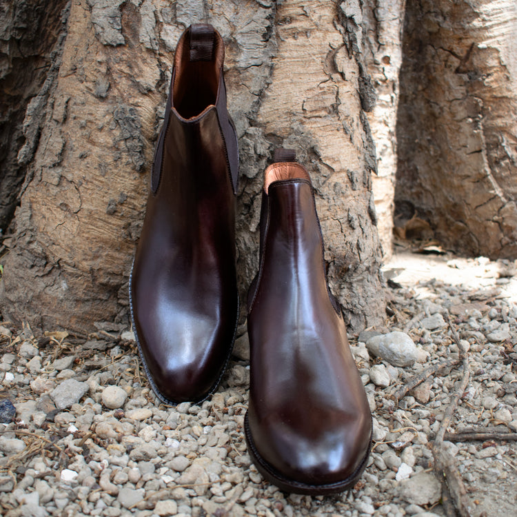 Brown Leather Fenland Slip On Chelsea Boots