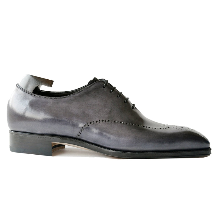 Height Increasing Gray Black Leather Tycoon Oxford Shoes