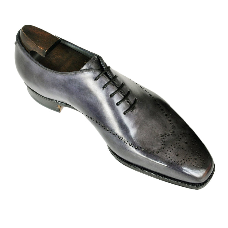 Gray Black Leather Tycoon Oxford Shoes