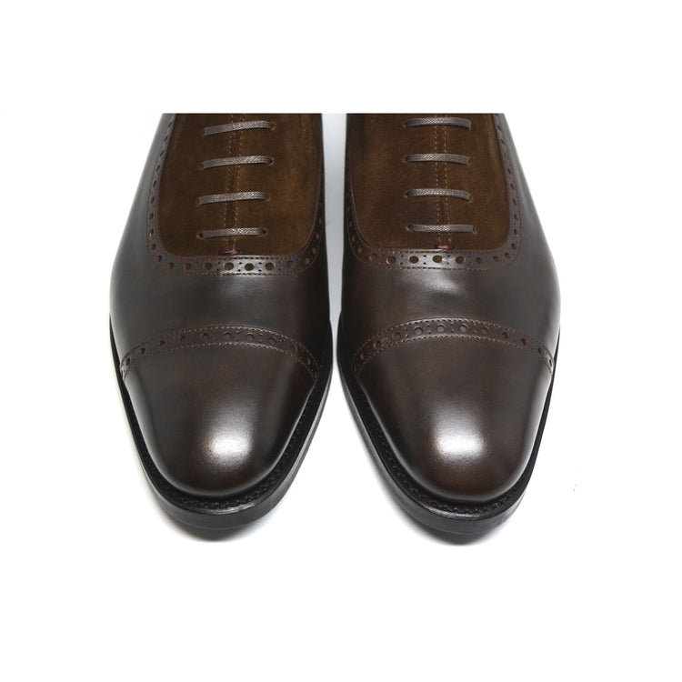 Height Increasing Brown Leather & Suede Clifton Lace Up Boots