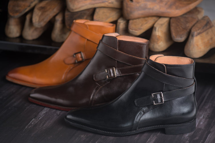 Height Increasing Brown Leather Albon Slip On Jodhpur Boots