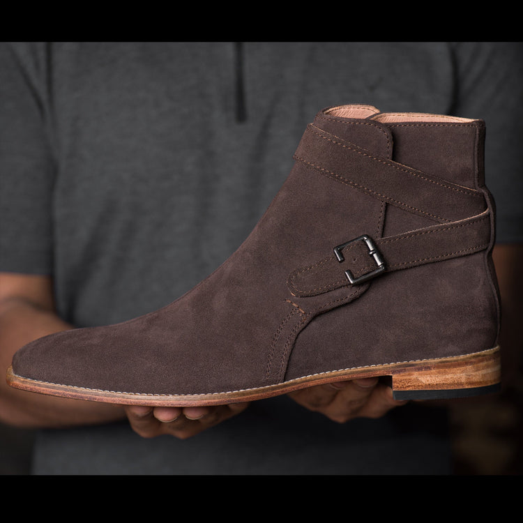 Brown Suede Albon Slip On Jodhpur Boots