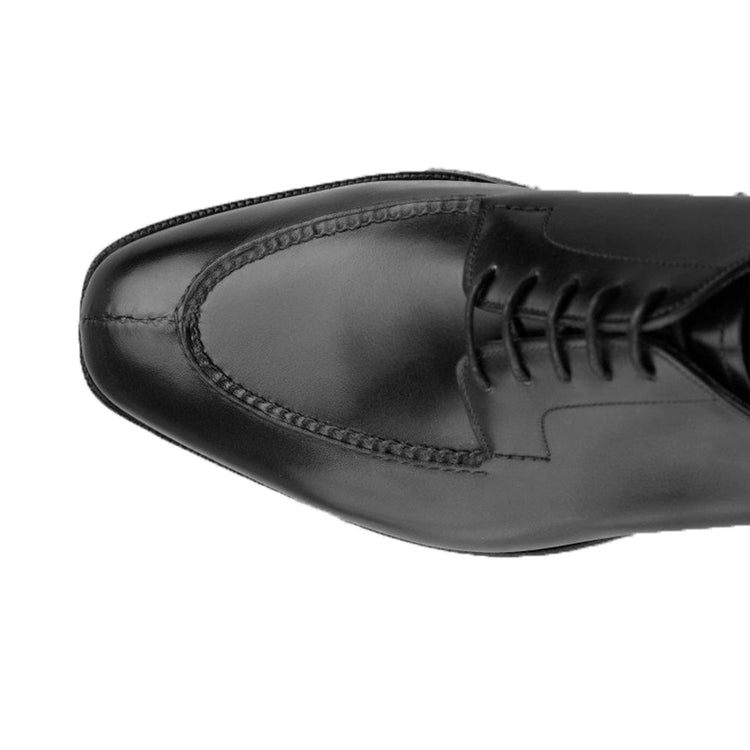 Height Increasing Black Leather Hamlet Derby Shoes