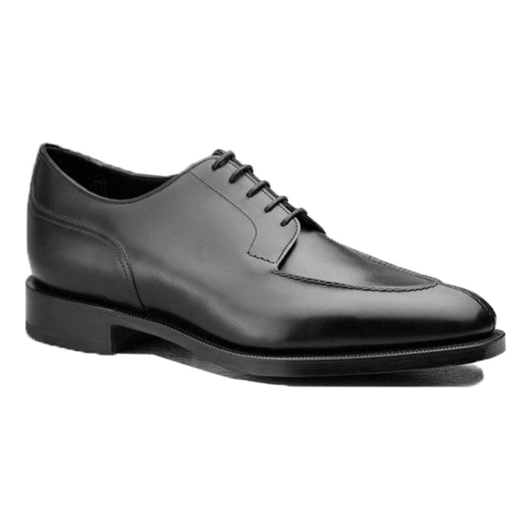 Height Increasing Black Leather Hamlet Derby Shoes