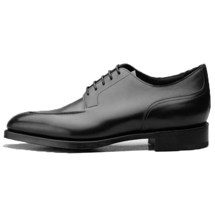 Height Increasing Black Leather Hamlet Derby Shoes
