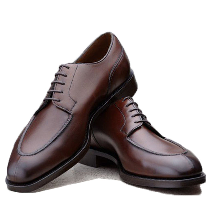 Height Increasing Brown Leather Hamlet Derby Shoes