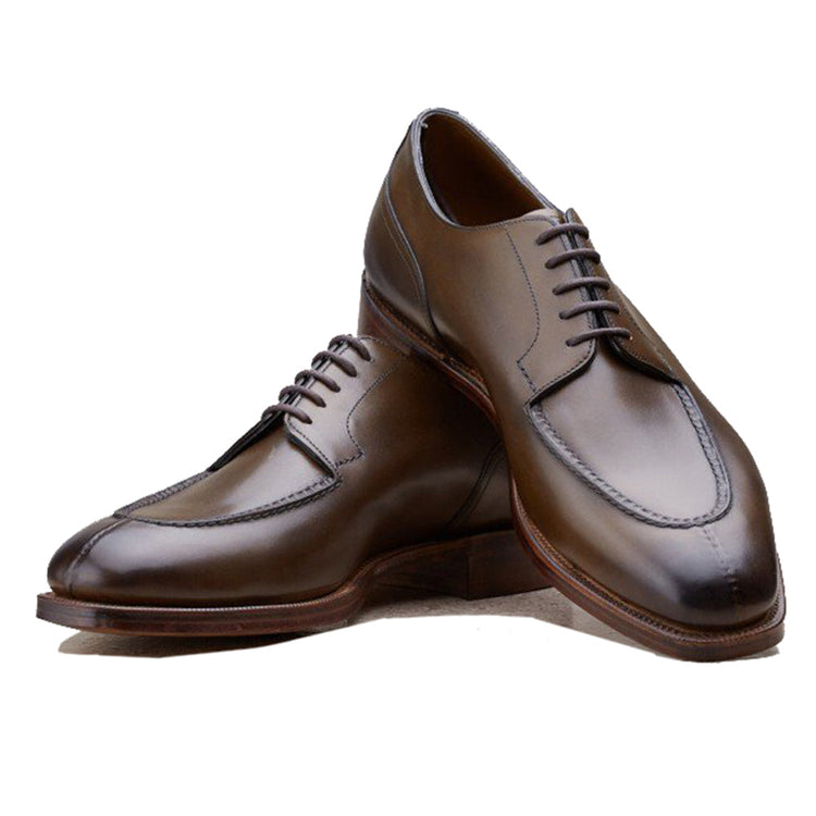 Olive Green Leather Hamlet Derby Shoes