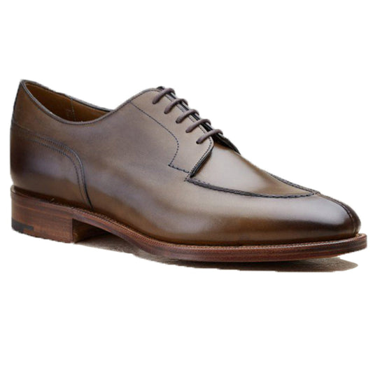 Height Increasing Olive Green Leather Hamlet Derby Shoes