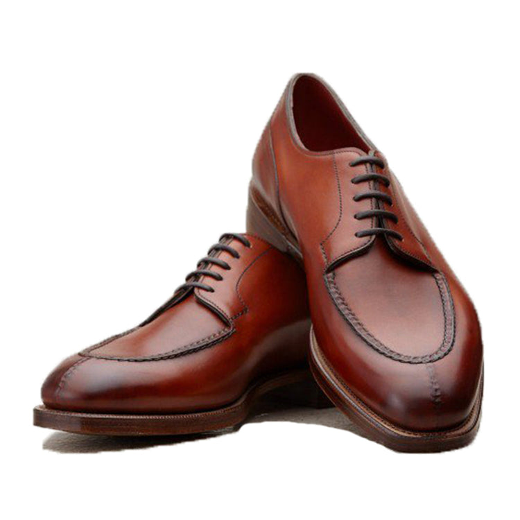 Height Increasing Fire Tan Leather Hamlet Derby Shoes