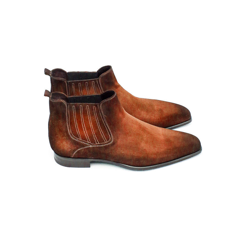 Goodyear Welted Cadaval Tan Suede Chelsea Boot with Violin Leather Sole
