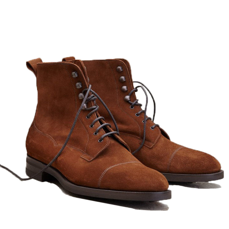 Height Increasing Tan Leather Purley Lace Up Boots