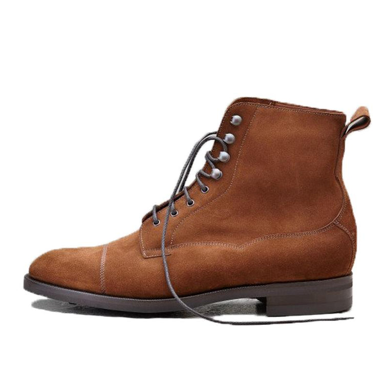 Flat Feet Shoes - Tan Leather Purley Lace Up Boots with Arch Support
