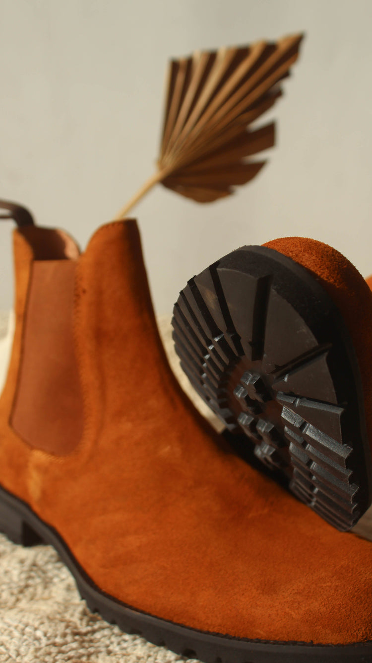 Tan Suede Ferneto Chunky Chelsea Boots