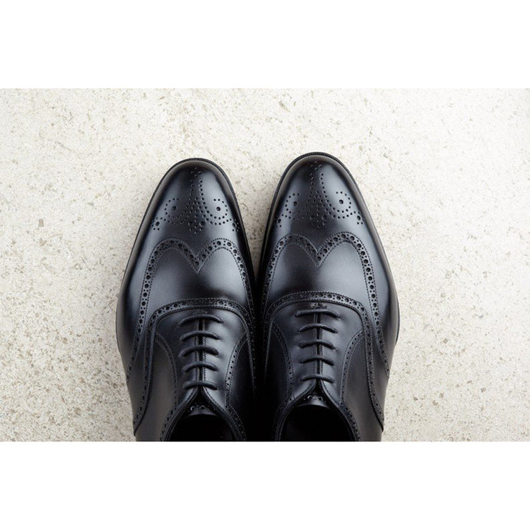 Black Leather Gedling Brogue Oxfords