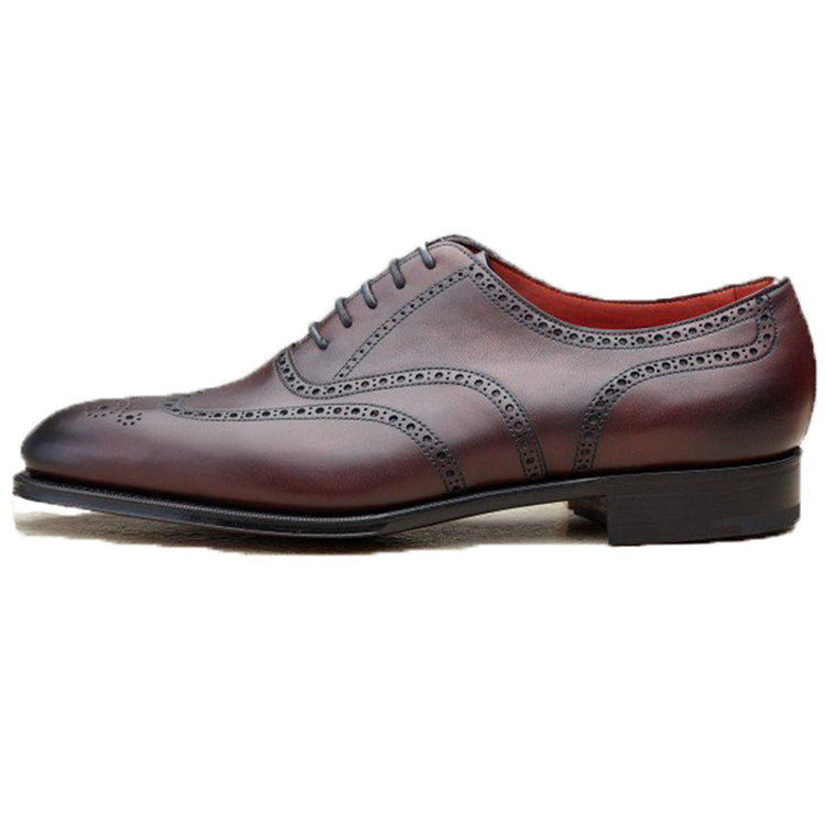 Height Increasing Mahogany Brown Leather Gedling Brogue Oxfords