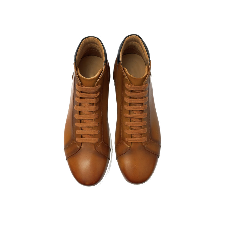Height Increasing Tan Leather Angus Sneaker Boots