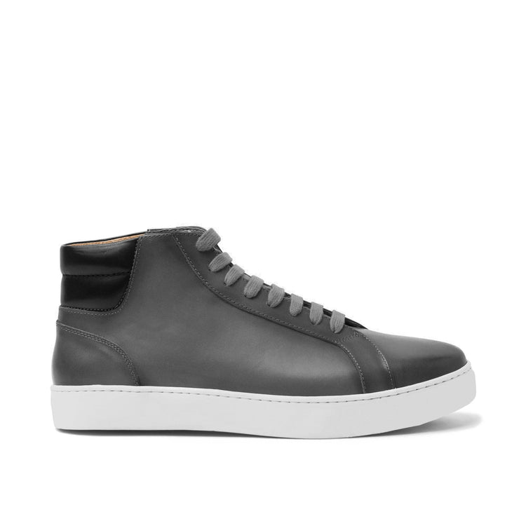 Black Dark Silver Leather Angus Sneaker Boots