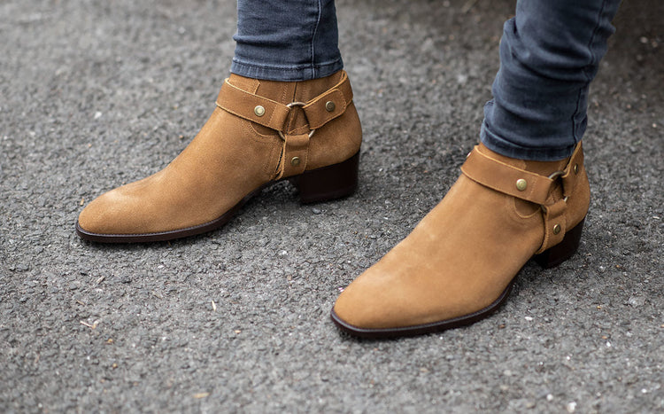 Tan Suede Ravien Harness Chelsea Boots