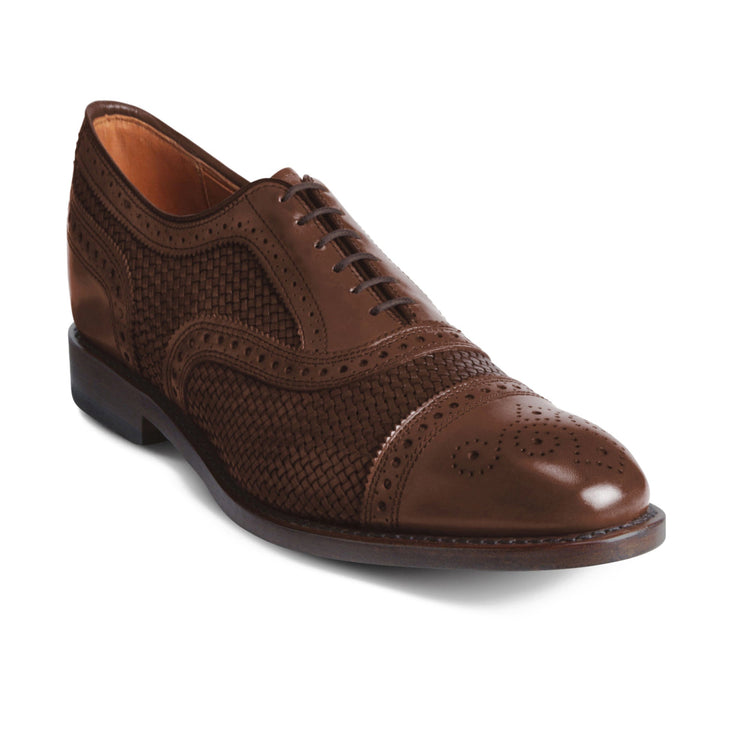 Height Increasing Brown Braided Leather Morice Brogue Oxfords