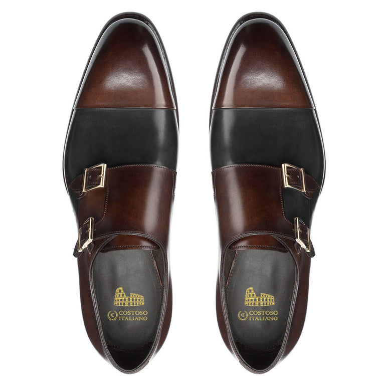 Brown and Black Leather Castle Monk Straps