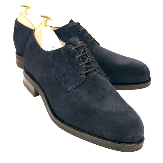 Navy Blue Suede Holstein Derby Shoes