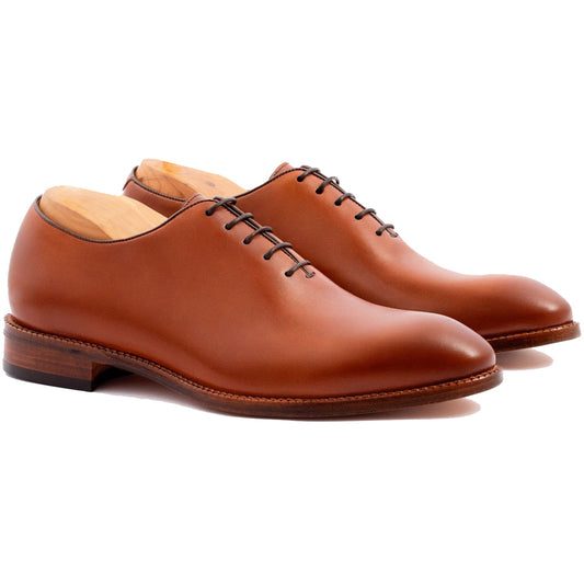 Height Increasing Tan Leather Drayton One Cut Oxfords - Formal Shoes
