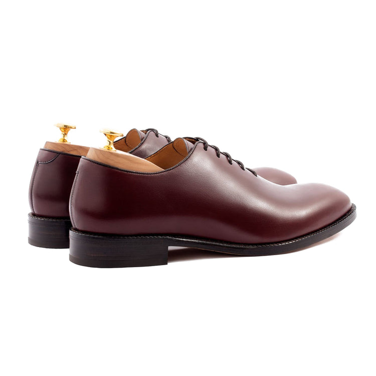 Height Increasing Cherry Brown Leather Drayton One Cut Oxfords - Formal Shoes