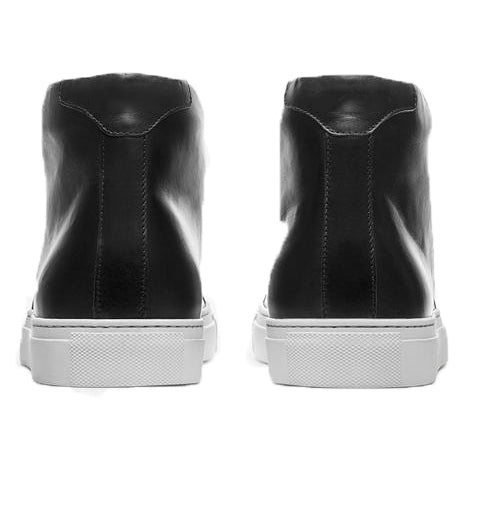 Height Increasing Black Leather Coleman Sneaker Boots