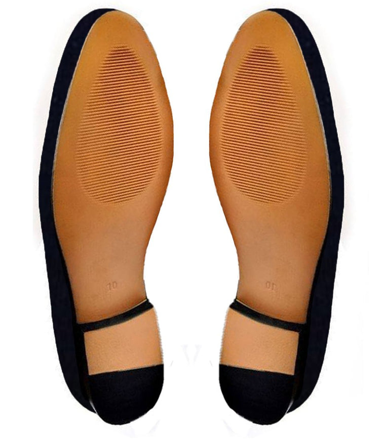 Blue Velvet Gargoyle With Beer Embroidered Loafers