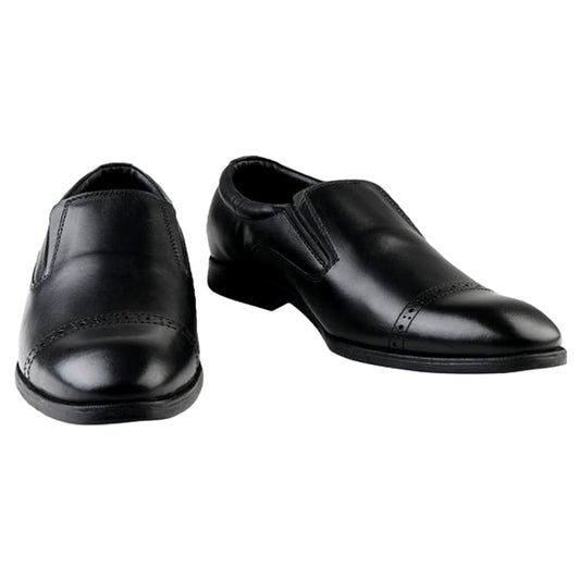 Formal Black Leather Slip on Shoes