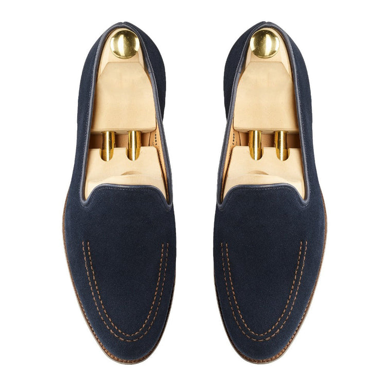 Height Increasing Navy Blue Suede Rotenburg Loafers