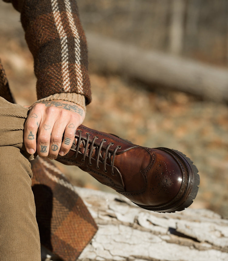 Tan Leather Travise Chunky Derby Boots