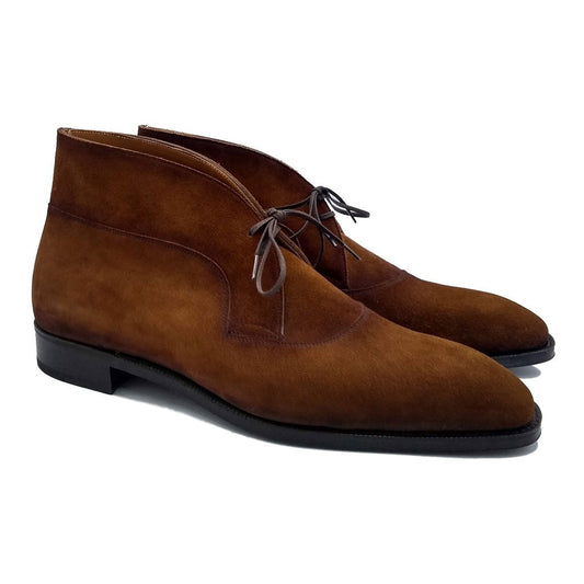 Height Increasing Brown Suede Corowa Chelsea Boots