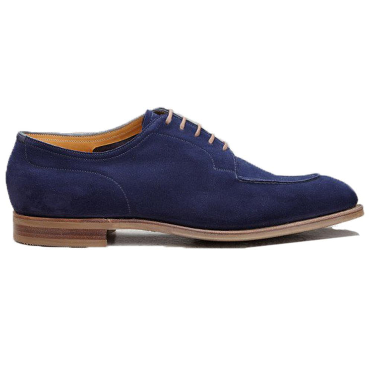 Flat Feet Shoes - Navy Blue Suede Hamlet Derby Shoes with Arch Support