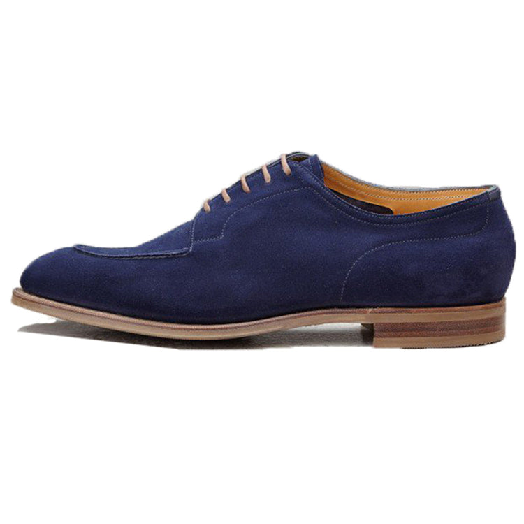Navy Blue Suede Hamlet Derby Shoes