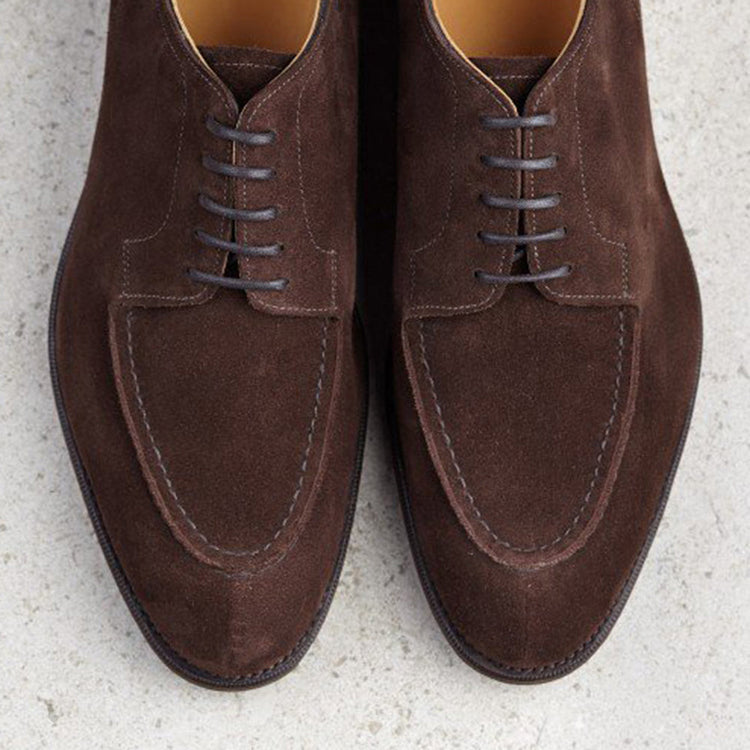 Height Increasing Brown Suede Hamlet Derby Shoes