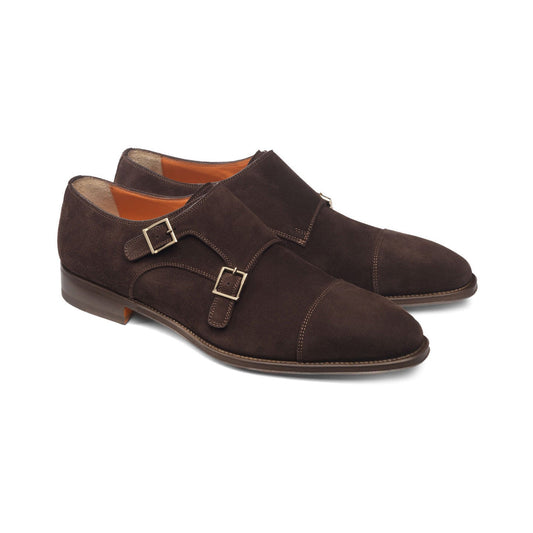 Height Increasing Brown Suede Castle Monk Straps