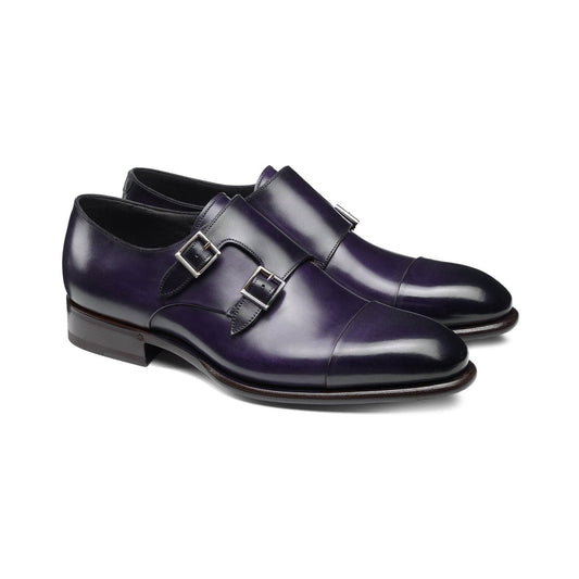Height Increasing Purple Leather Castle Monk Straps