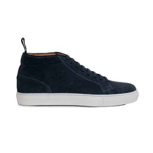 Navy Blue Suede Leather Angus Sneaker Boots
