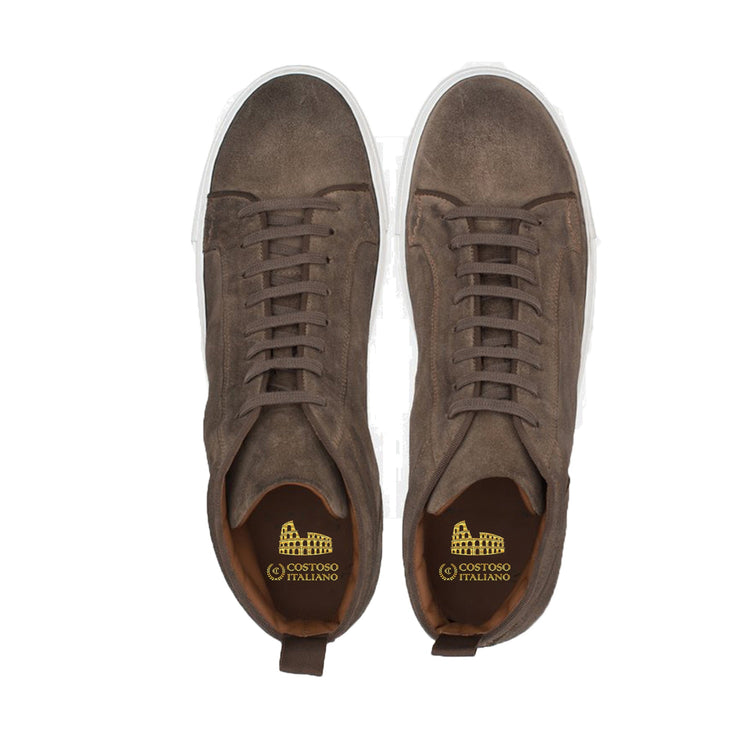 Biege Suede Leather Angus Sneaker Boots