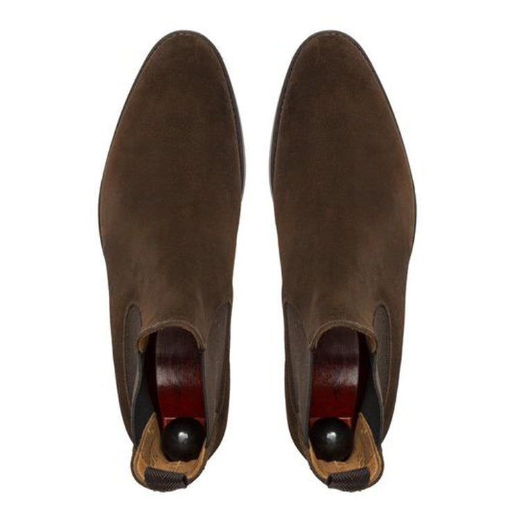Height Increasing Brown Suede Fenland Slip On Chelsea Boots