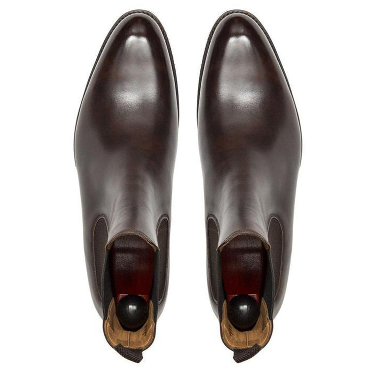 Height Increasing Brown Leather Fenland Slip On Chelsea Boots