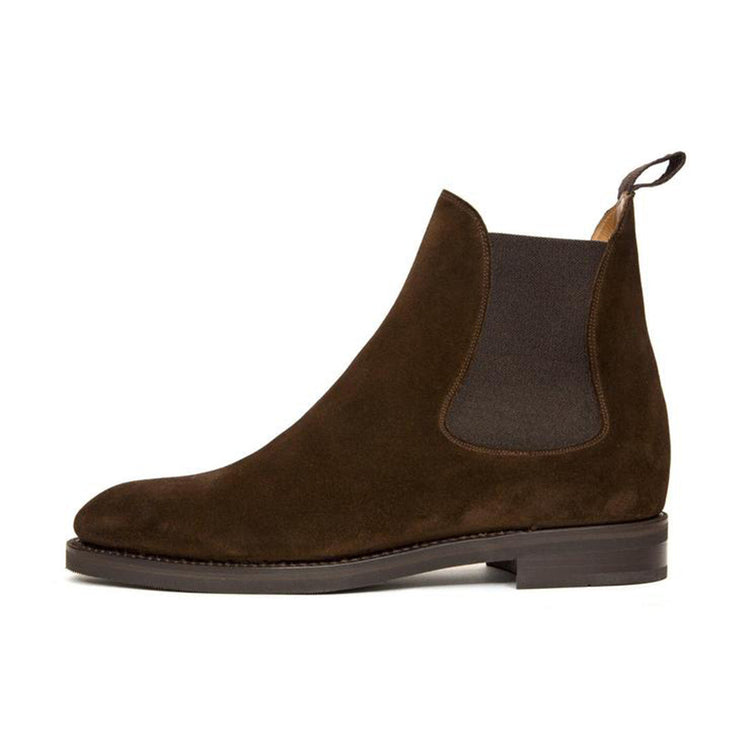 Height Increasing Brown Suede Fenland Slip On Chelsea Boots