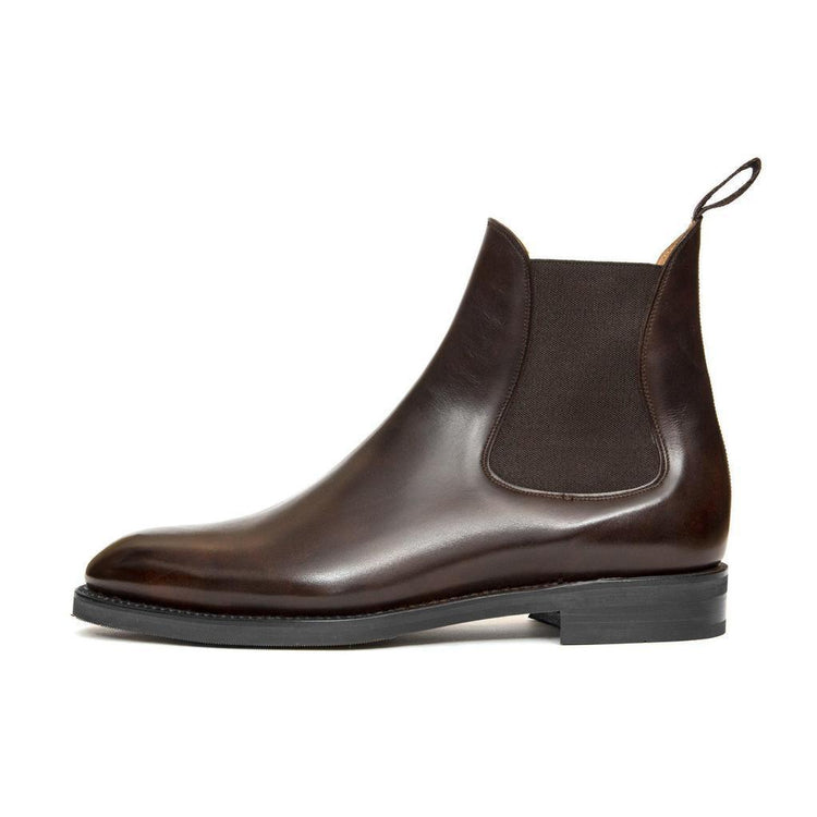 Flat Feet Shoes - Brown Leather Fenland Slip On Chelsea Boots with Arch Support